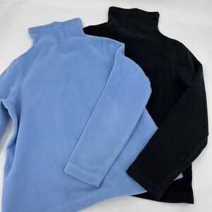 2 Lands End Turtleneck Fleece Tunic Sweatshirt Pullover Running Loungewear XS